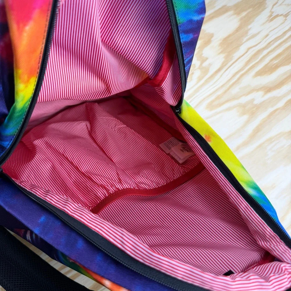 Herschel Supply Co Heritage Backpack Rainbow Tie Dye Black Canvas Bookbag